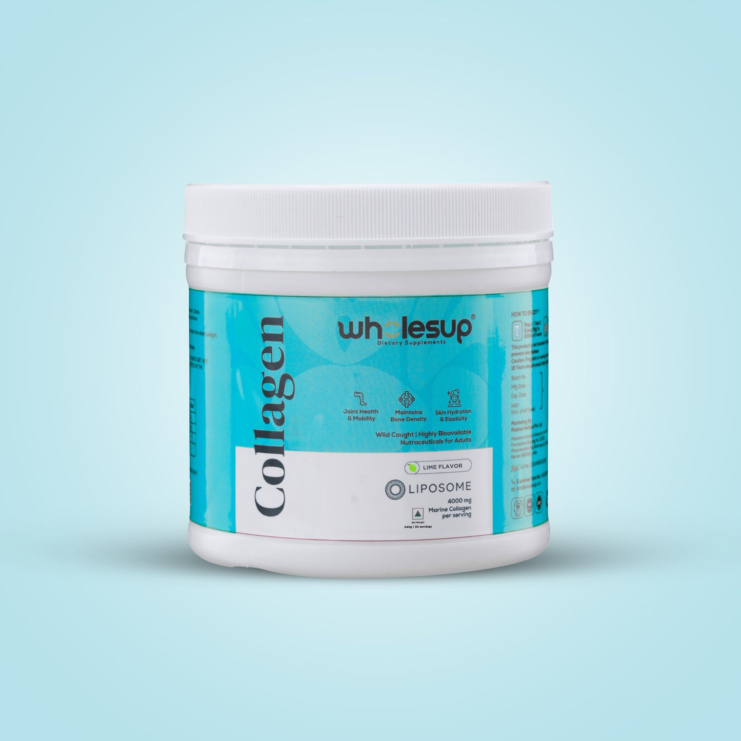 Lime Flavored Liposomal Marine Collagen with Hyaluronic Acid & Vitamin C | 4000mg per Serving | 240g (30 Servings)