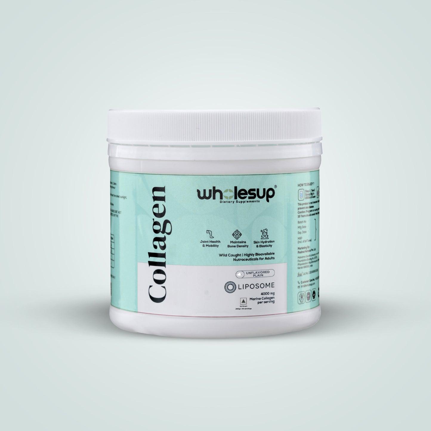 Unflavored Liposomal Marine Collagen with Hyaluronic Acid & Vitamin C | 4000mg per Serving | 240g (30 Servings)